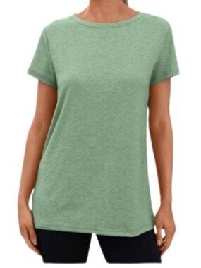 NEW Green Crew Neck Tee Women’s Basic T Shirt Relaxed Fit Size XXL